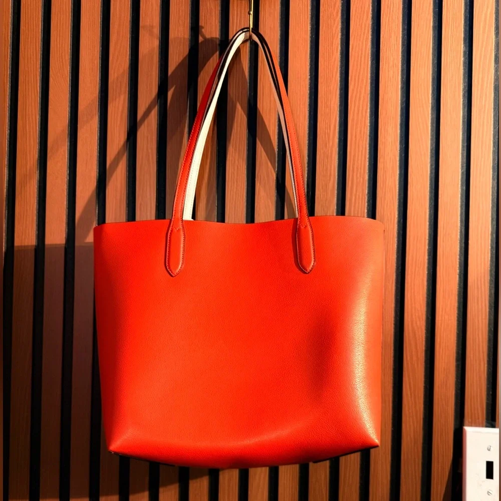 Kate Spade Ava Reversible‎ Orange Leather Tote Pouch MSRP $359